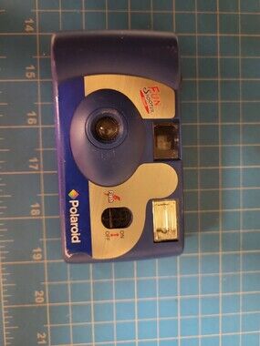Polaroid Fun Shooter Flash 35mm Film Camera Blue Point Shoot Vintage Style